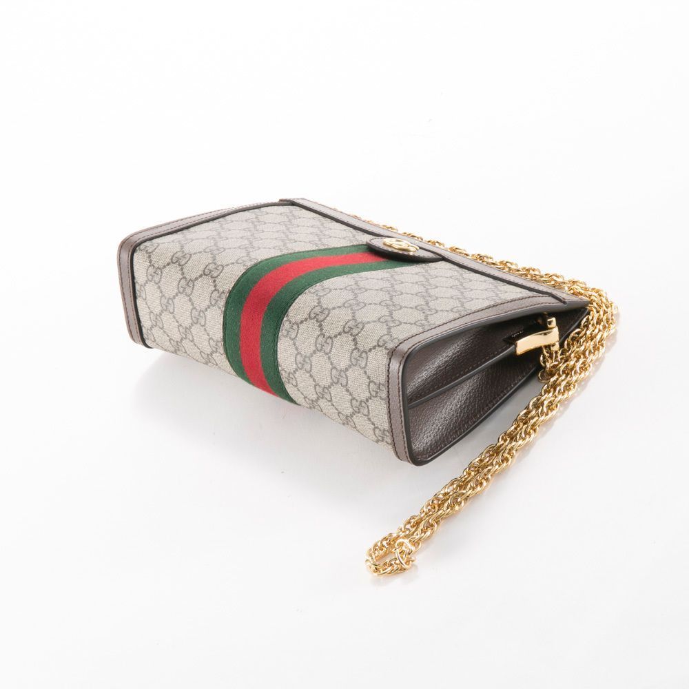 Gucci GG Supreme Chain Shoulder Bag OPHIDIA SM Beige - Picture 4 of 9